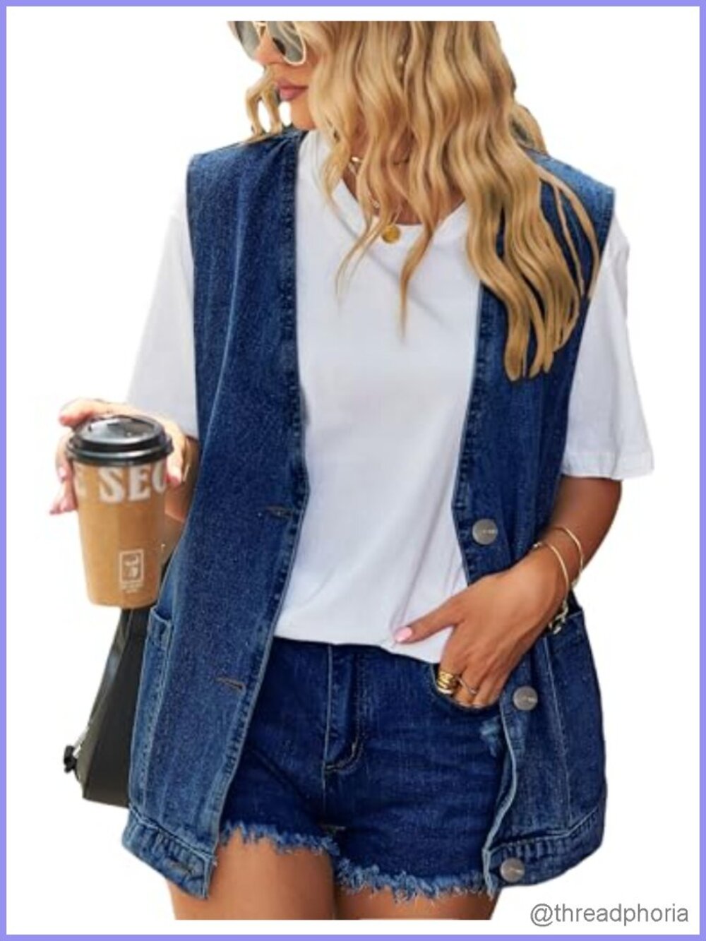Oversized Sleeveless Denim Jean Vest - Casual Summer Waistcoat